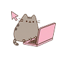 Pusheen the Cat with Laptop Cursor Pointer