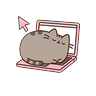Pusheen the cat with laptop cursor set Cursor